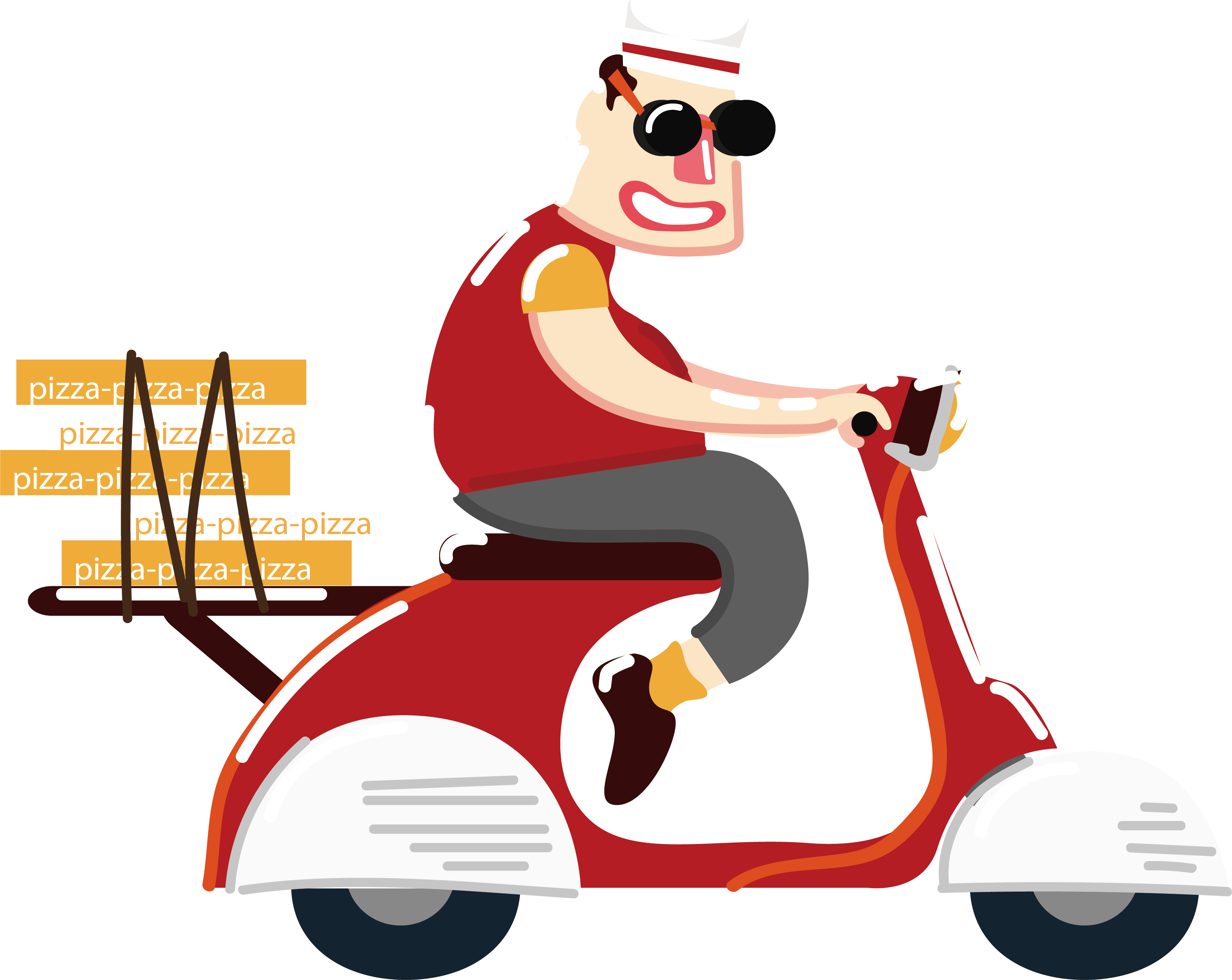 Pizza fast food motorcycle. Scooter clipart delivery scooter