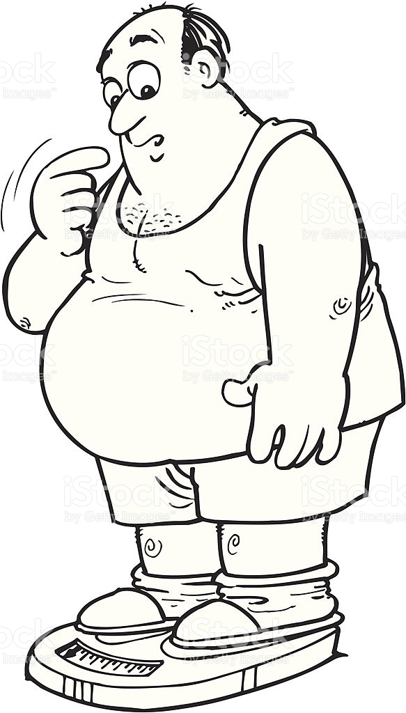 fat clipart black and white
