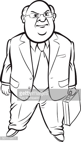 Fat clipart businessman. Whiteboard drawing cartoon standing