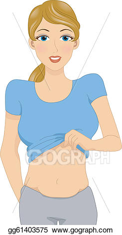 Fat clipart flab. Vector illustration belly eps