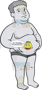 Fat clipart heavy man. Sizing up his belly