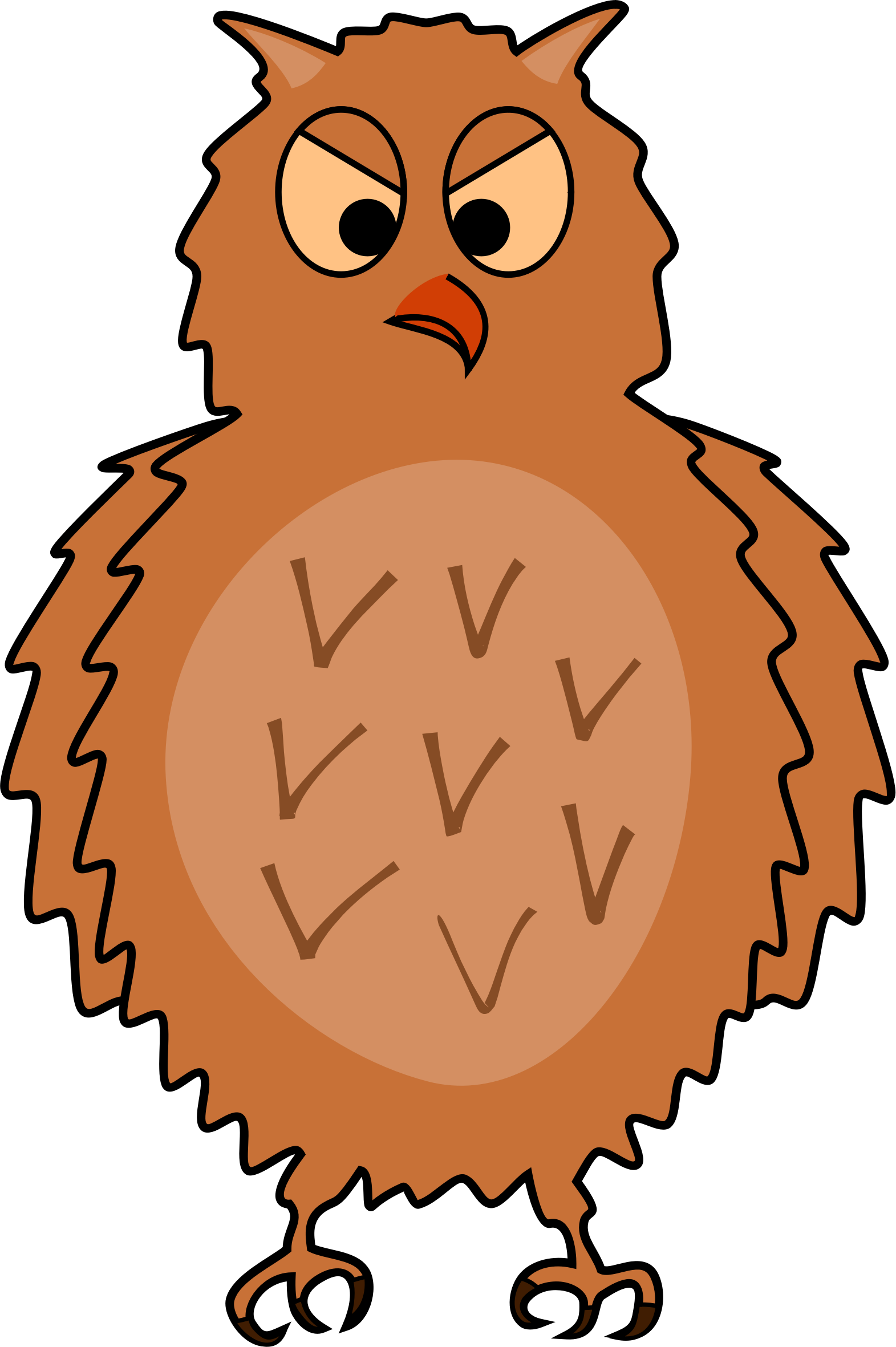 Enraged front view by. Fat clipart owl