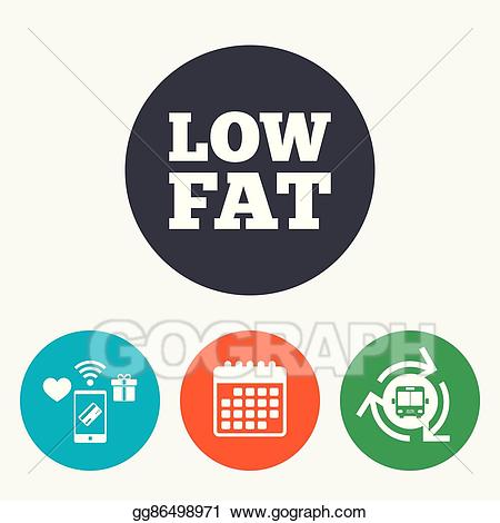 Vector art low sign. Fat clipart sugary food