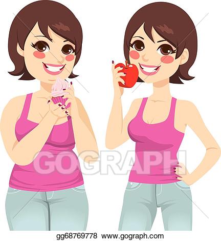 Fat clipart sweet. Vector art and slim