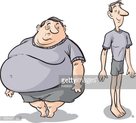 fat clipart thin man