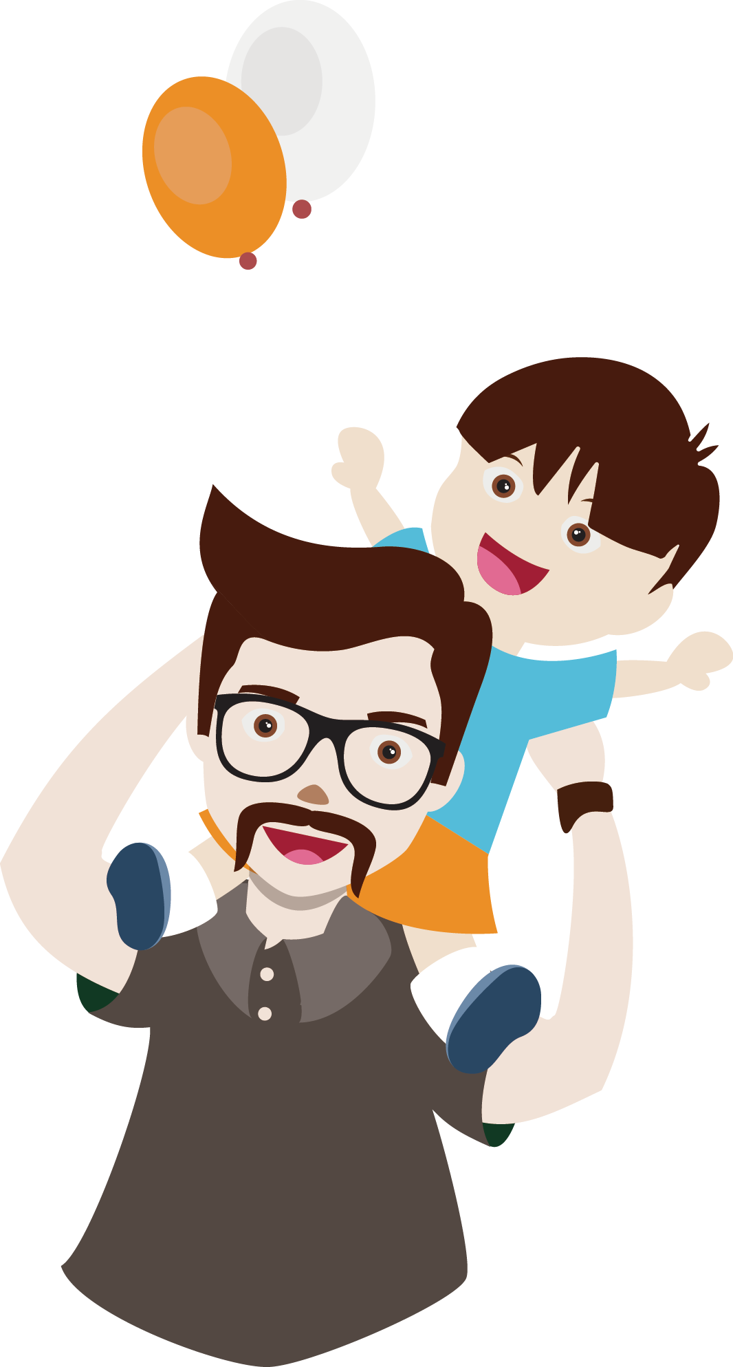 Cartoon milk dad sprite. Father clipart father and son