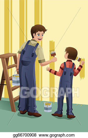 Vector illustration son eps. Father clipart painting