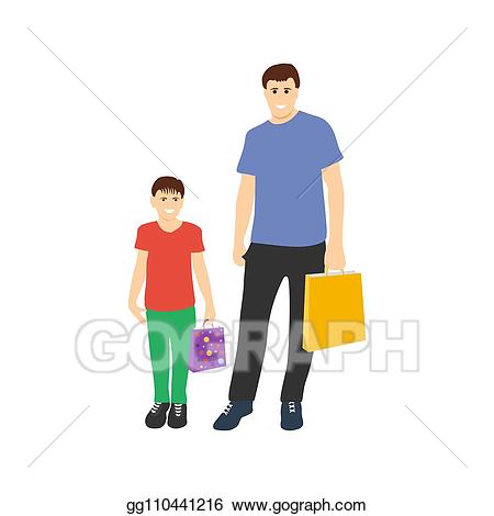 father clipart shopping