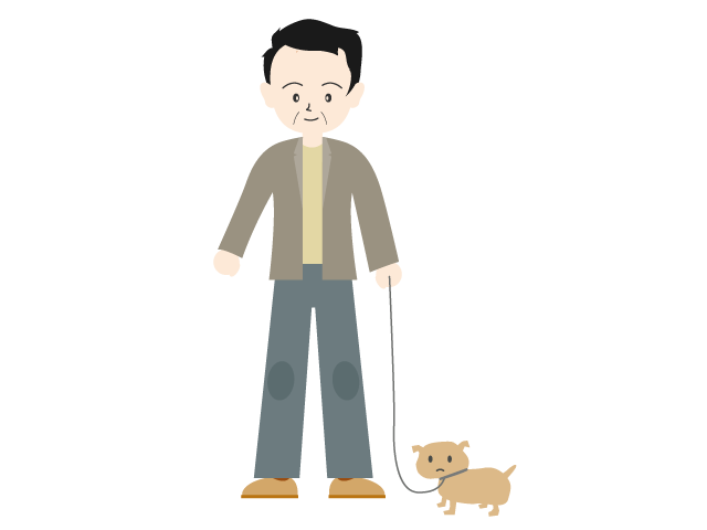 Dad a dog family. Father clipart walking