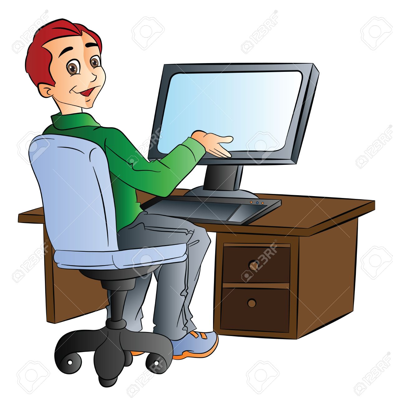 Working station . Father clipart work clipart