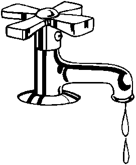 Water black and white. Faucet clipart