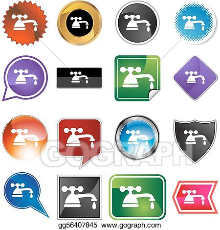 Vector stock water illustration. Faucet clipart drip