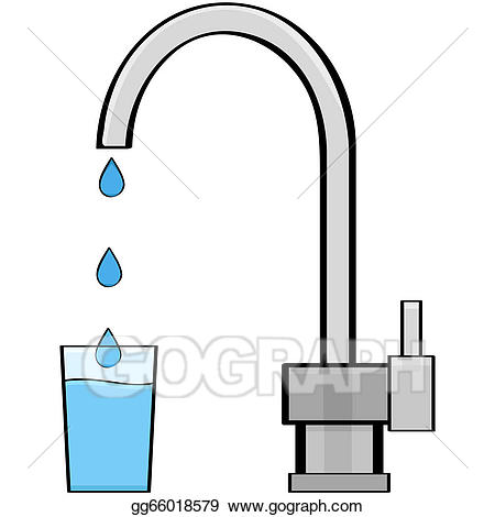 Faucet clipart fresh water. Vector illustration tap eps