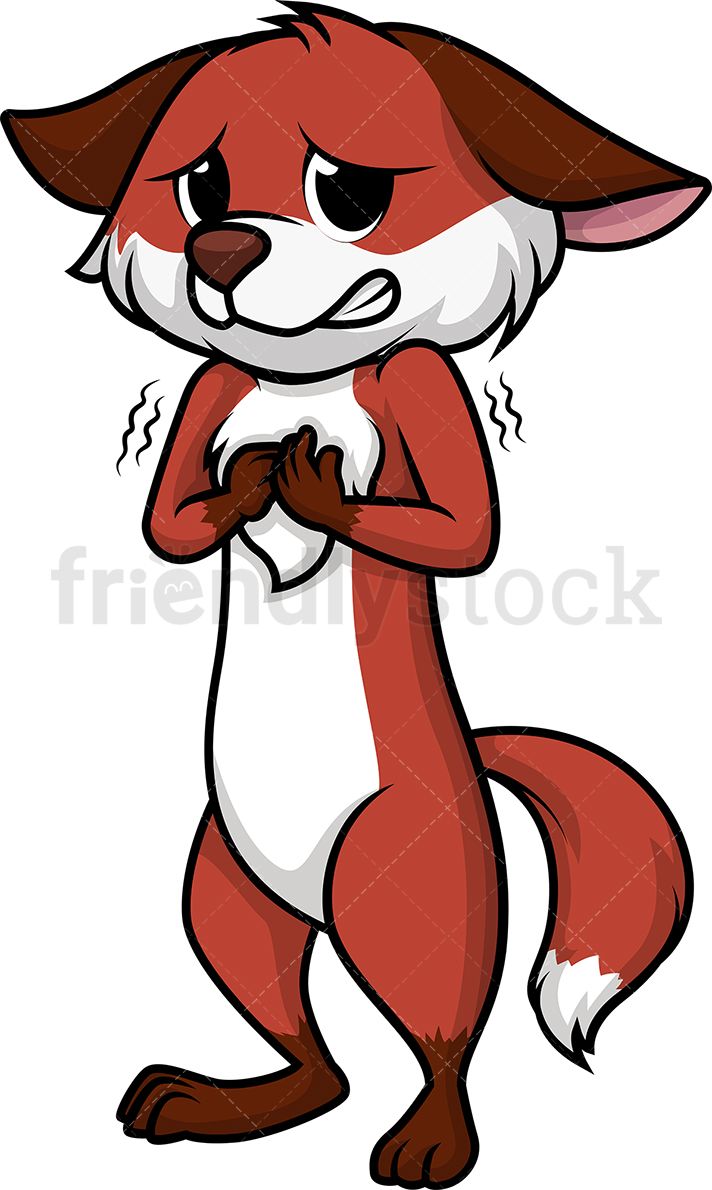 Scared fox of animals. Fear clipart afraid