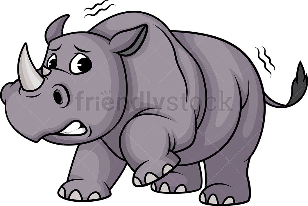Fear clipart afraid. Scared rhino rhinos in