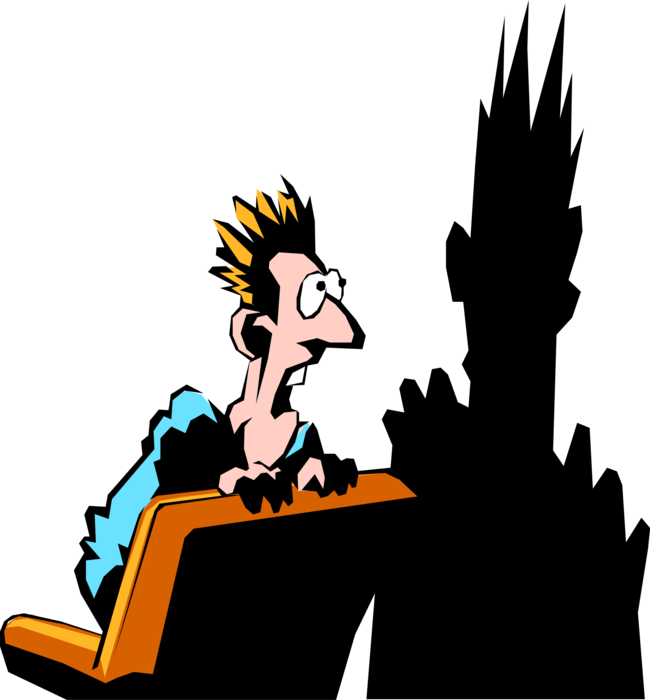 Worry clipart apprehension. Dude is afraid of