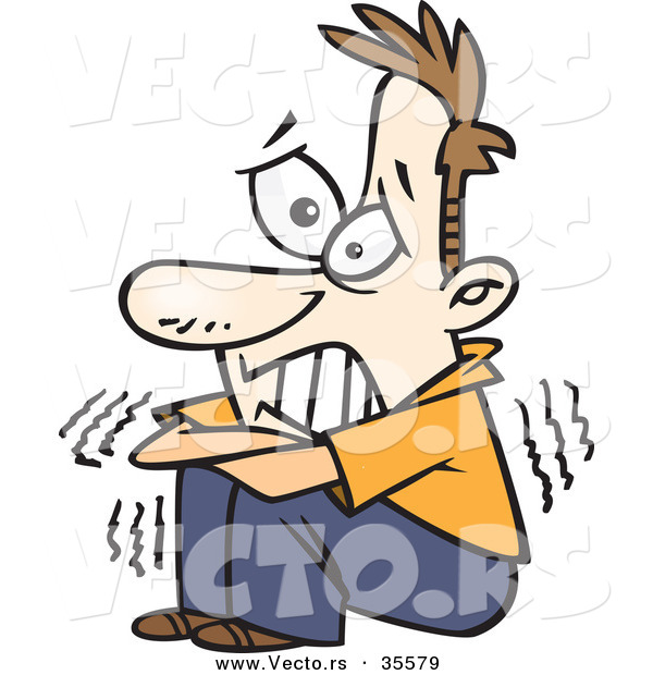 fear clipart frightened man