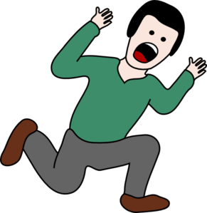 fear clipart frightened man