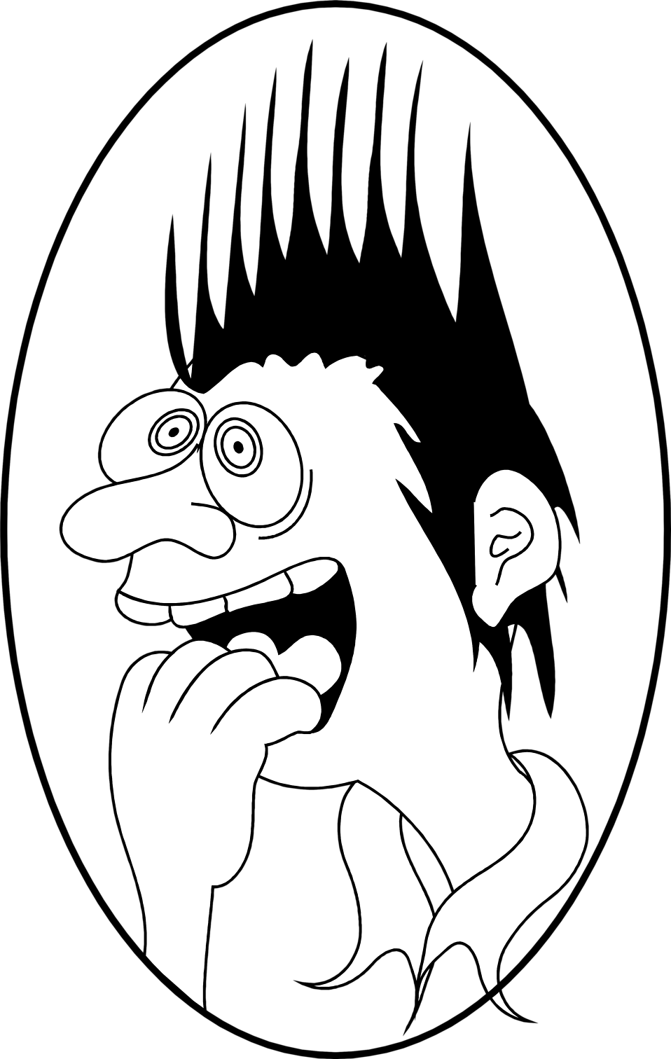 Cartoon pic of somone. Yelling clipart black and white