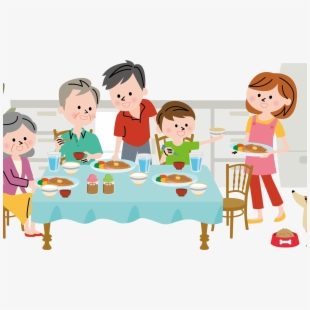 Diner family communication graphics. Feast clipart child