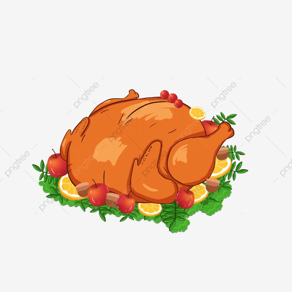 Feast clipart roast chicken. Hand drawn thanksgiving turkey