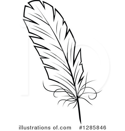 feather clipart black and white