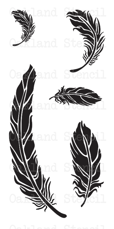 Feather stencil with for. Feathers clipart curved