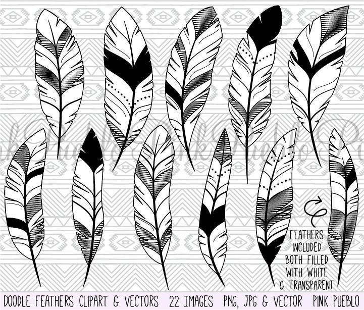 And vectors . Feather clipart doodle