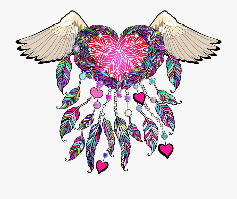 feathers clipart heart