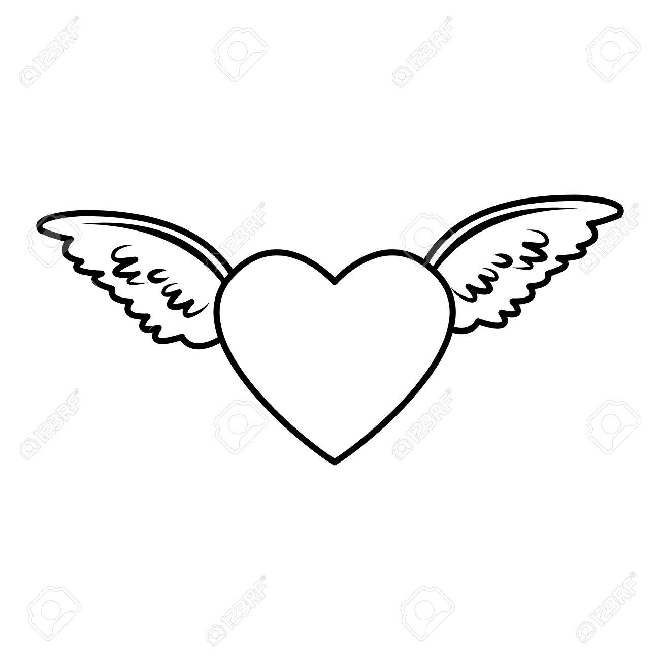 feather clipart heart