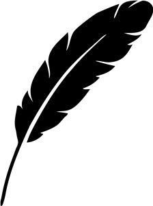 Feathers clipart simple. Feather black and white