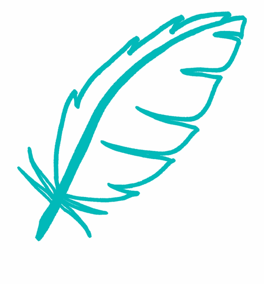 feather clipart teal