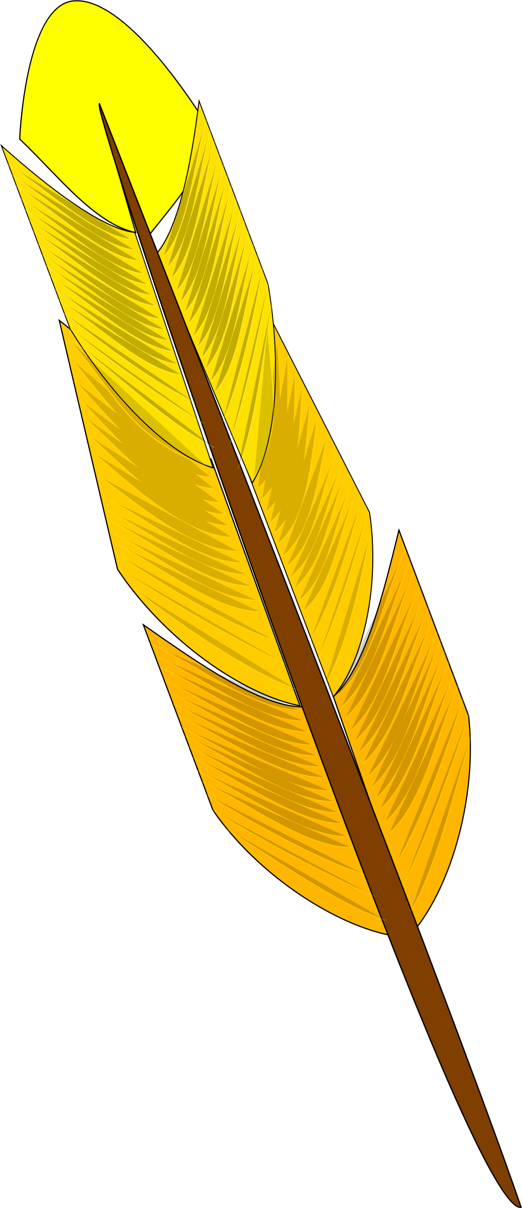feather clipart yellow feather