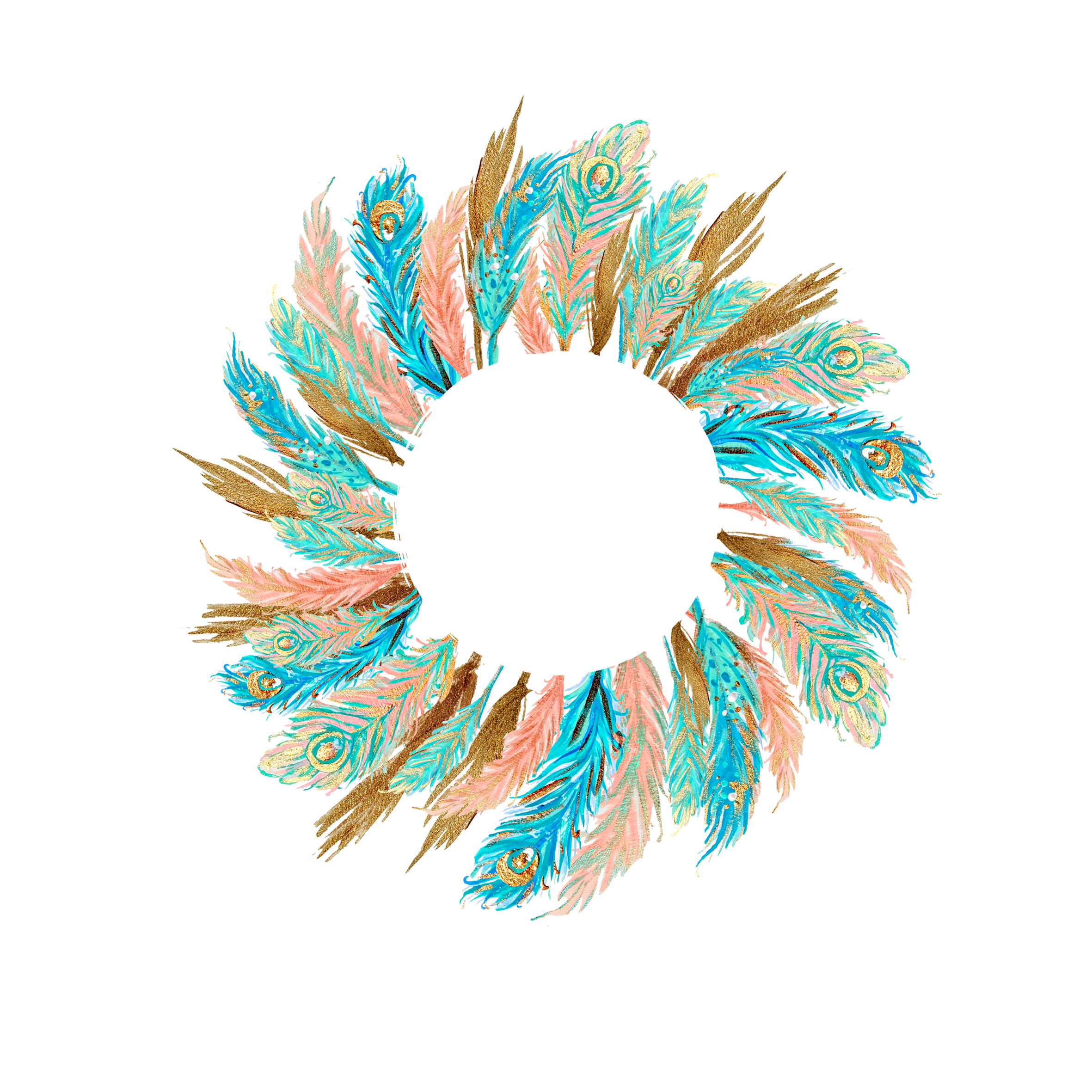 feathers clipart circle