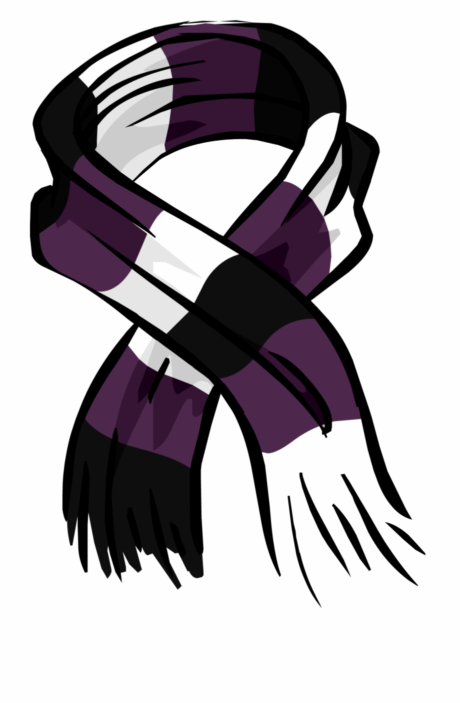 Purple penguin scarf . February clipart club