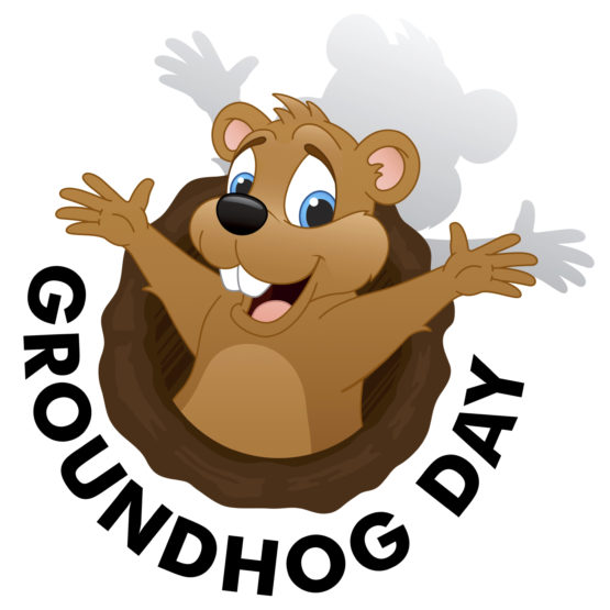 february clipart groundhog's day