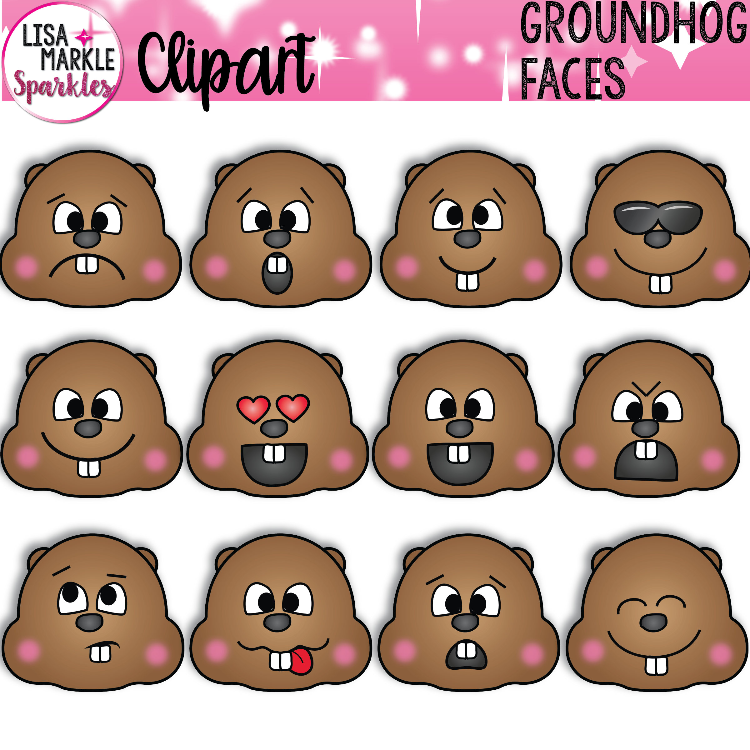 february clipart groundhog's day