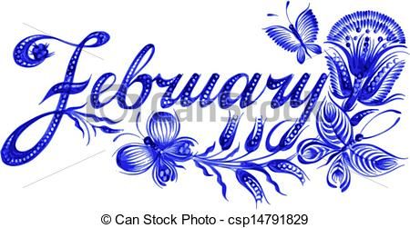 February clipart month. Of clip art stock