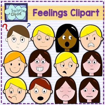 Feelings clipart. Multicultural faces by teacher
