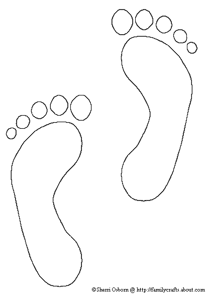 footprints clipart coloring page
