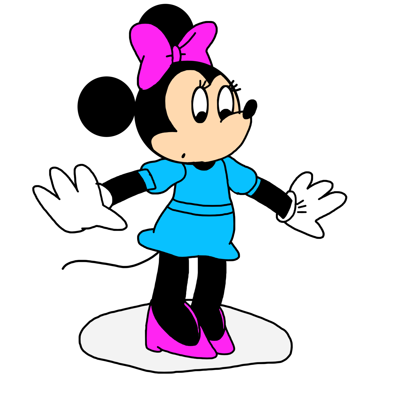Minnie with her shoes. Feet clipart floor clipart