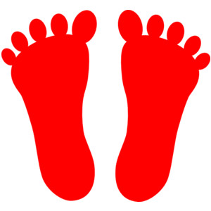 footprints clipart colored