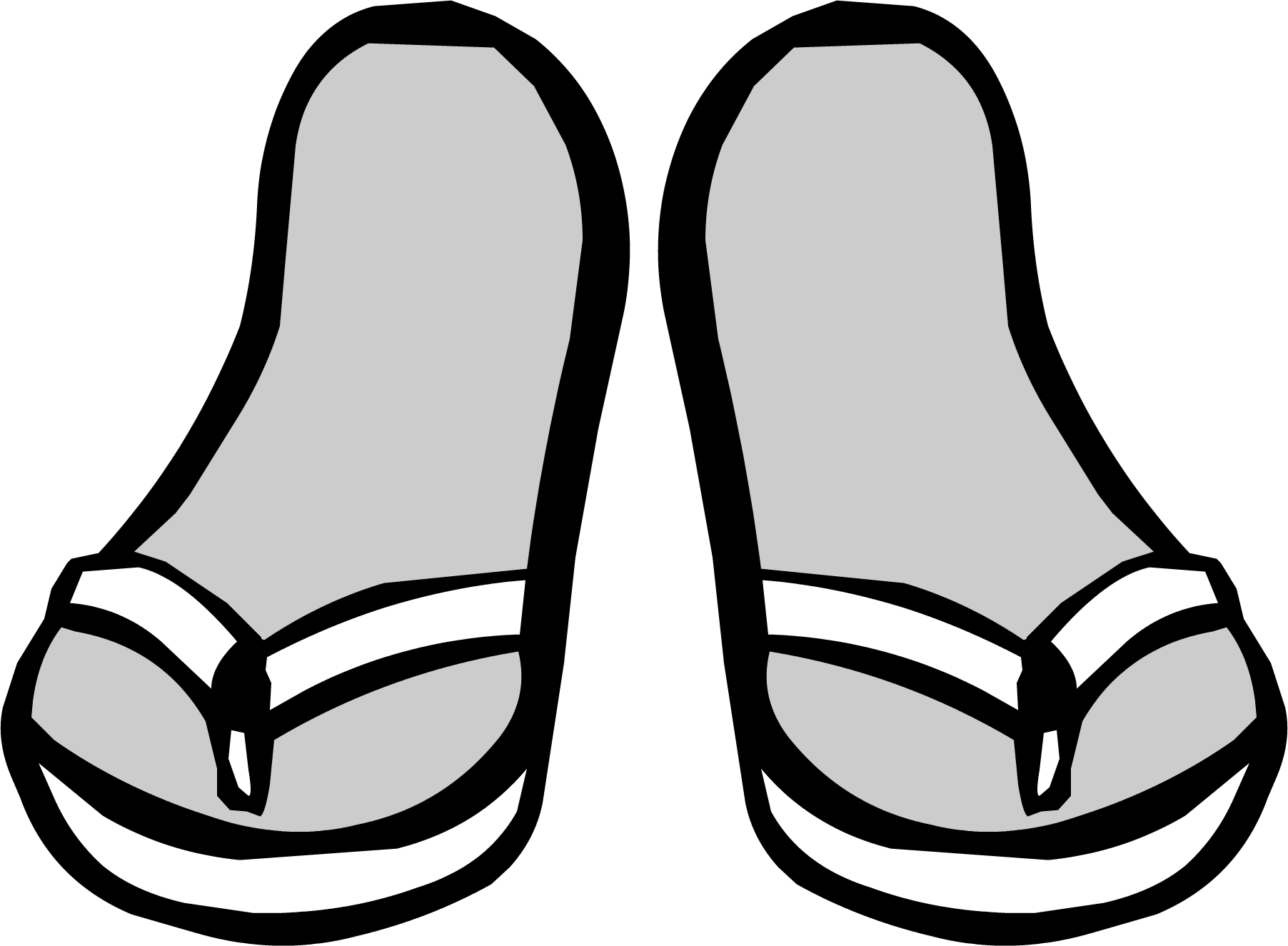 White sandals club penguin. Foot clipart sandal