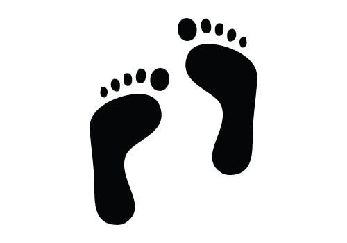 Free print silhouette clip. Footsteps clipart foot design