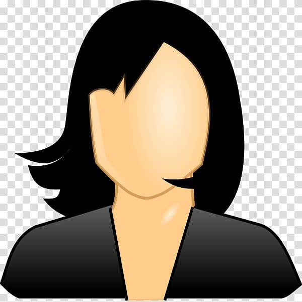 Woman icon black hair. Female clipart