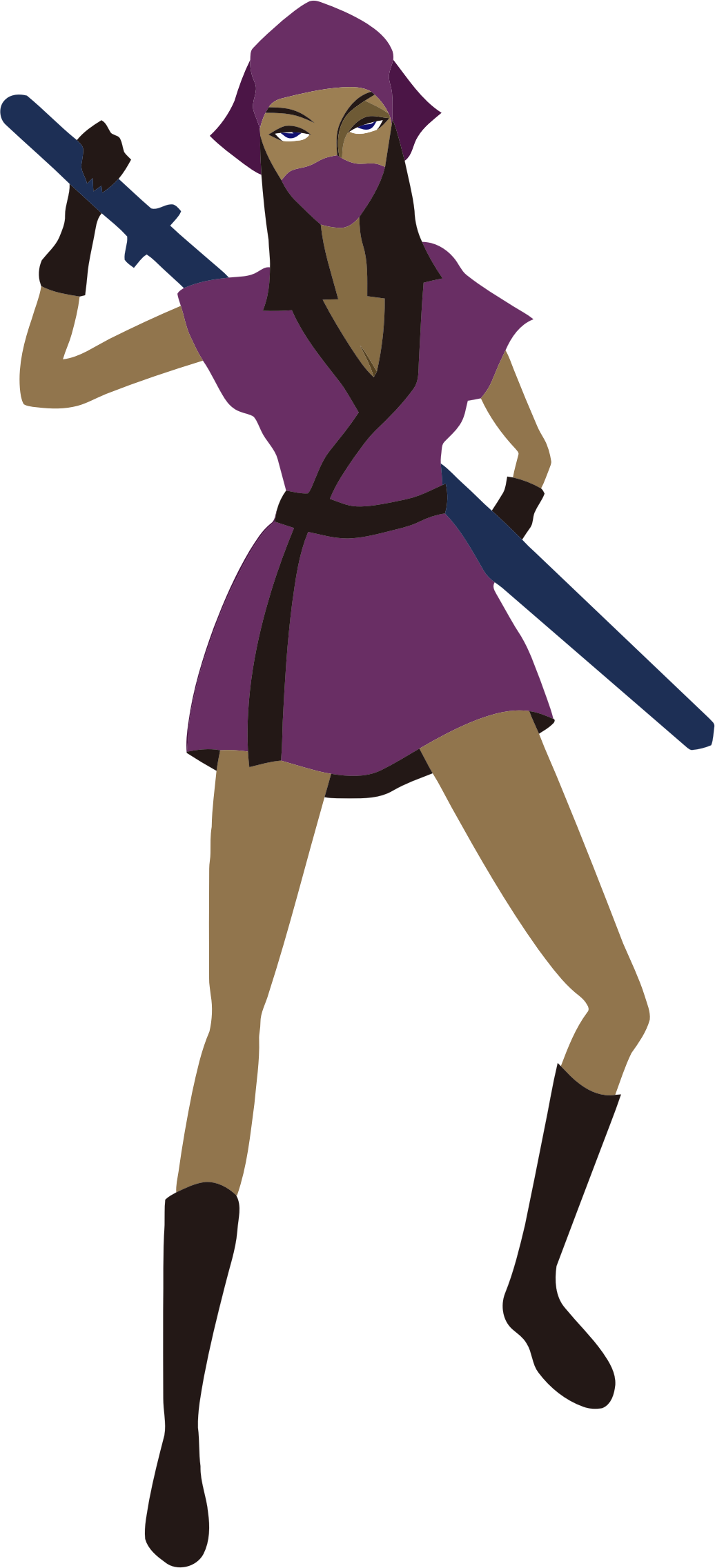 Female ninja big image. Warrior clipart warrior girl