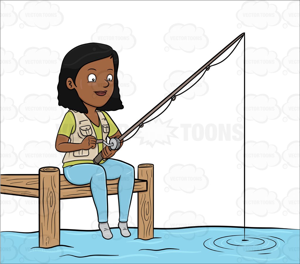 fisherman clipart woman fishing
