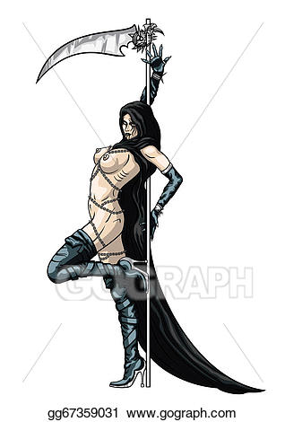 Stock illustrations striptease girl. Grim reaper clipart female