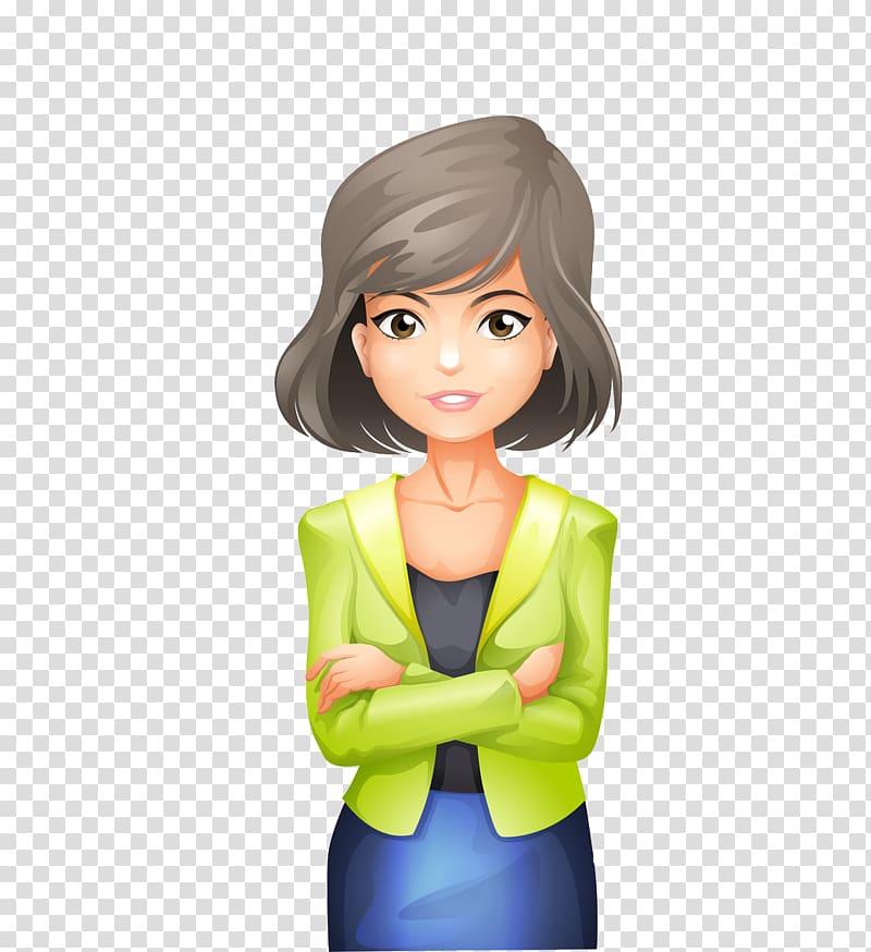 Gray haired woman illustration. Female clipart professional