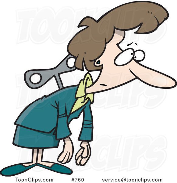 female clipart tired